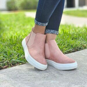 Women's Chelsea Shoes Slip On Canvas High Top Sneakers